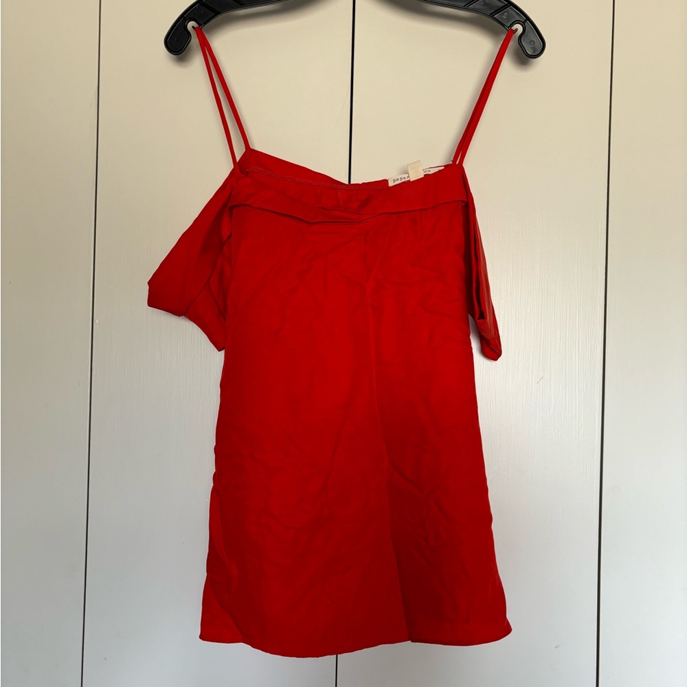 Paper Crown - Strappy Off the Shoulder Shirt - Red - M